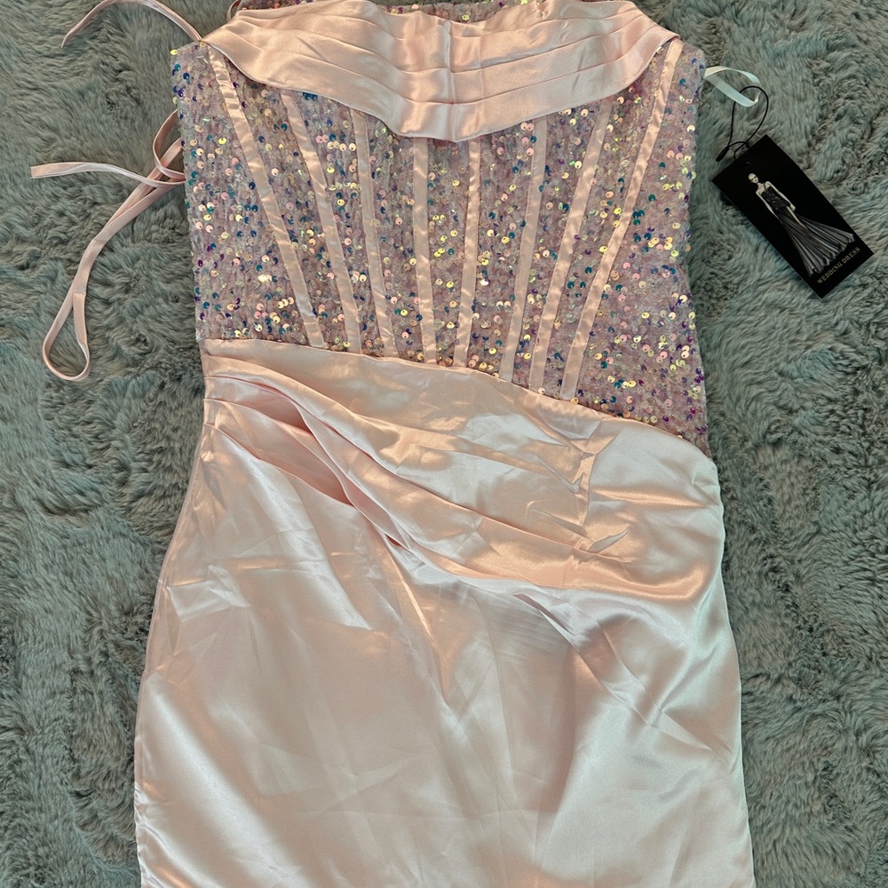 Women’s Pink Sequin Strapless Dress Size 6